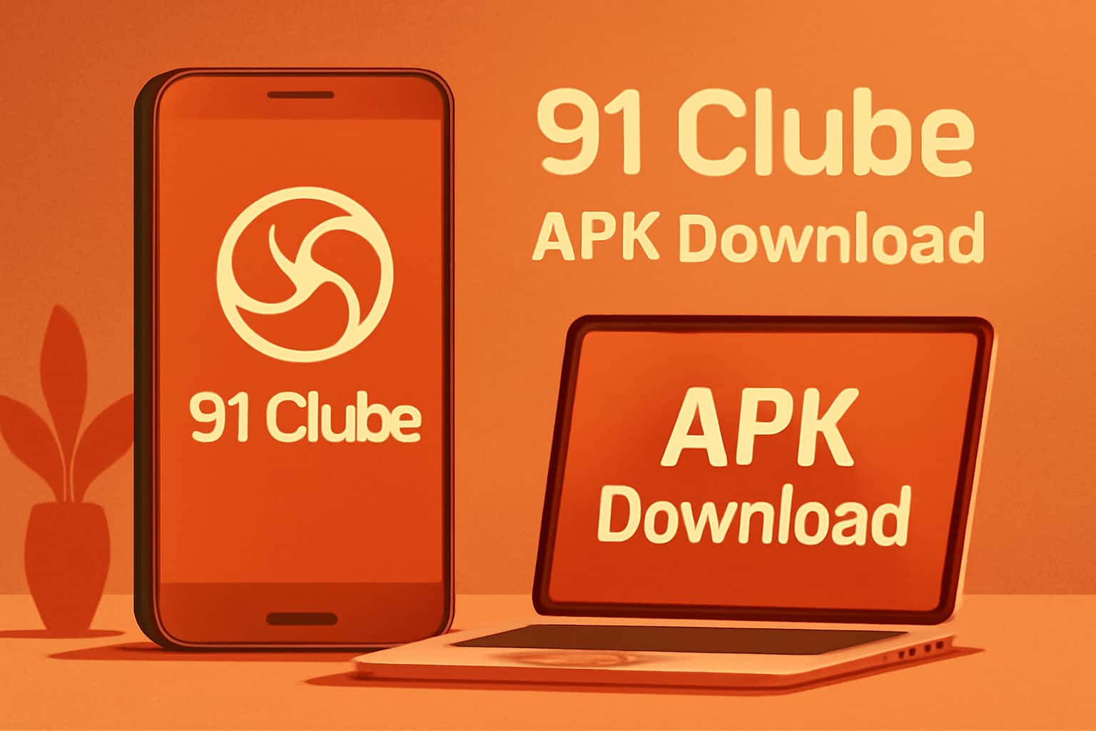 Informational scene depicting the 91 Clube APK Download process.