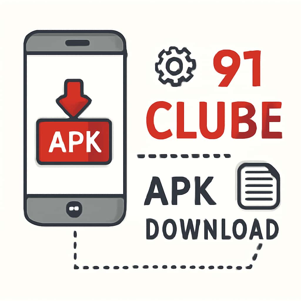 Illustration explaining the steps for downloading 91 Clube APK.