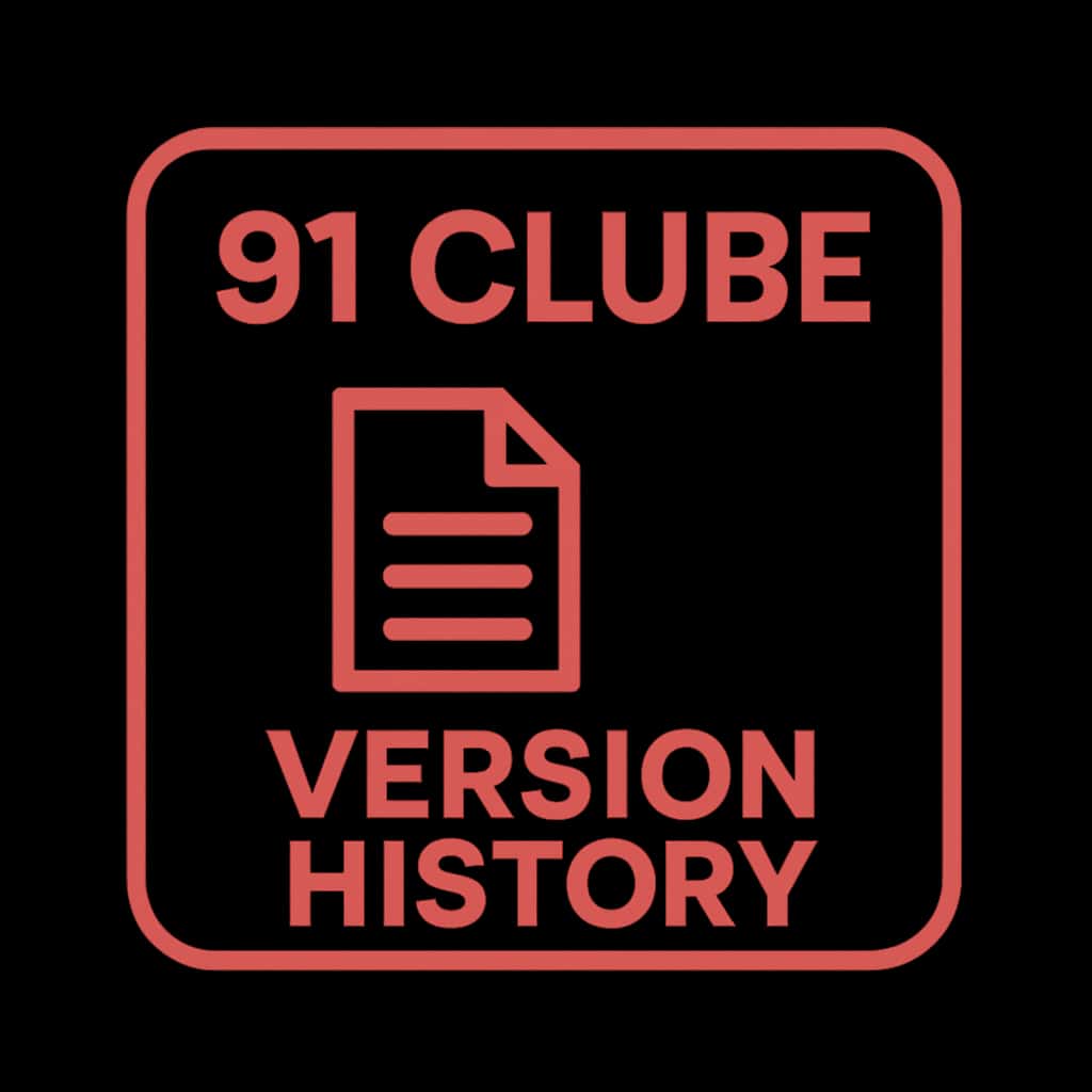 A badge icon symbolizing the version history of 91 Clube.