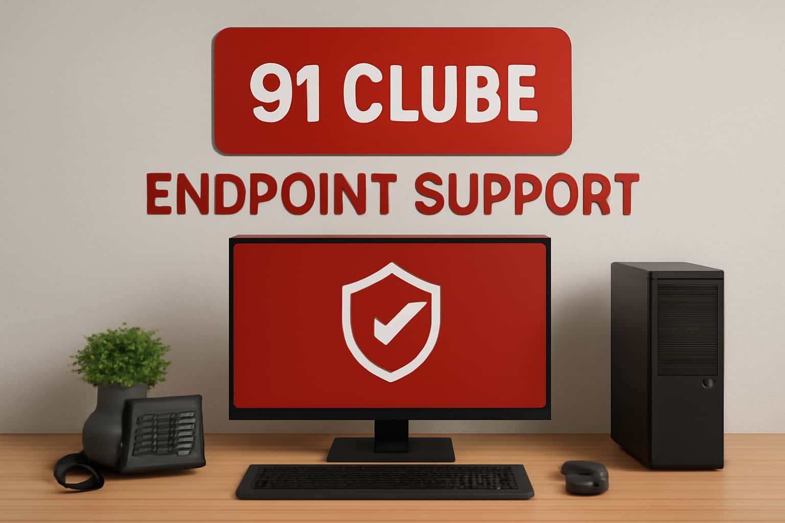 A tech-themed visual representation of endpoint support for the 91 Clube app.