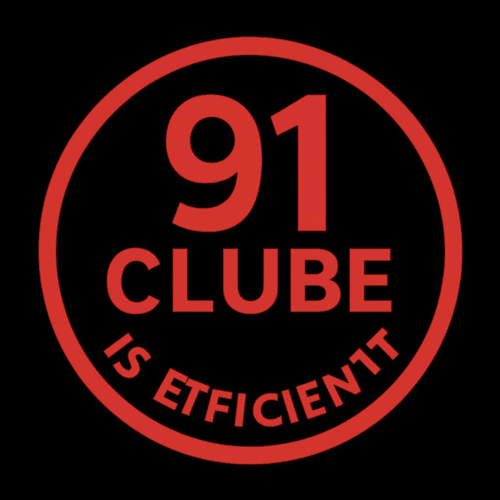 A badge reflecting the efficiency of 91 Clube.