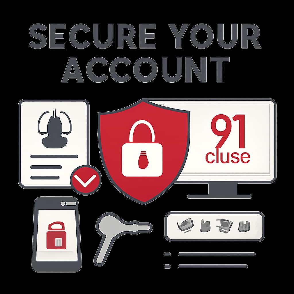 An educational diagram illustrating security features of the 91 Clube account.