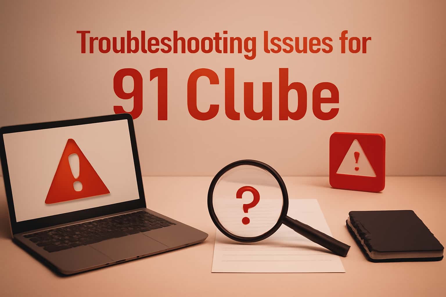 An informative graphic on troubleshooting issues related to 91 Clube.